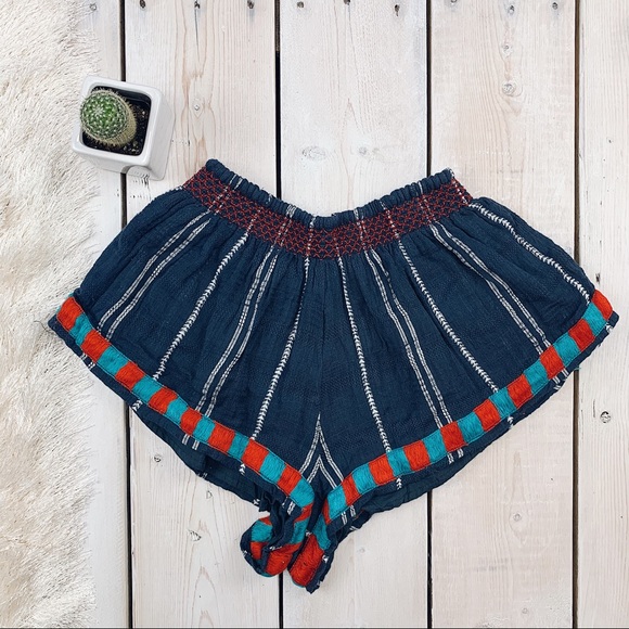 Piper by Townsen | Blue Striped Flowy Bloom Shorts - Picture 1 of 5